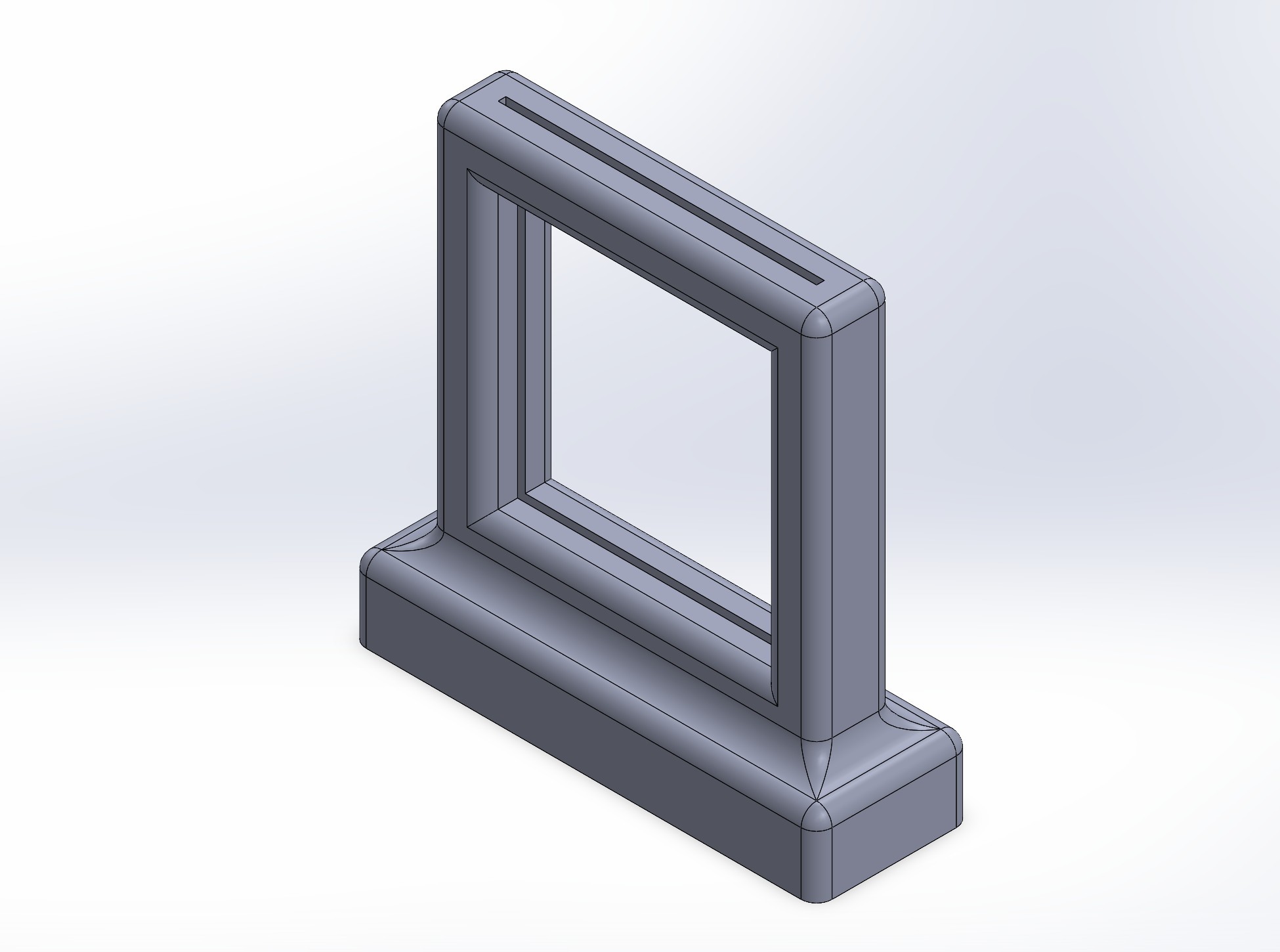 SolidWorks model of the 3D-printed mirror stand